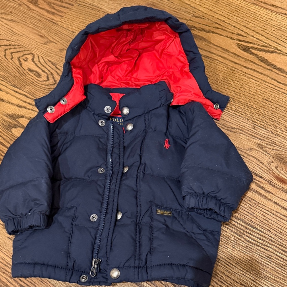 Polo Ralph Lauren Kids Puffer Jacket in Dark Blue and Bright Red